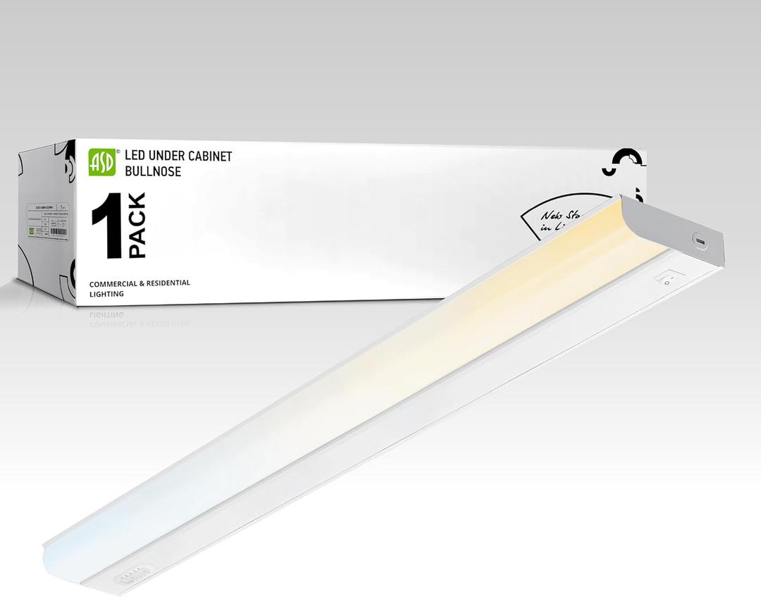ASD 32 Inch LED Under Cabinet Lighting Hardwired, On/Off & Color Temp Switch, 16W 1436LM, 5CCT 2700K-5000K CRI90+, Dimmable Under Counter Lights for Kitchen, Under Cabinet Lights, White, UL