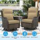 Outdoor Patio Chair Cushions 44x21x3.5 inch, Set of 2 Thicken Comfy Cushions for Rocker Non Slip Fade Shield Water Repellent High Back with Ties, Yellow Weave Pattern