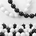 Black and White Quick Link Balloons, 100PCS Latex Linking Balloons for Making Balloon Wall Balloon Arch Balloon Chains and Wedding Birthday Baby Shower Engagement Graduation Party Decorations (6inch)