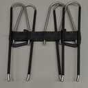 Pants Hangers Space Saving - 2 Pack Closet Organizer and Storage Jean Hangers, Stainless Steel Anti-Slip Clothes Hanger Scarf Holder for Pants Jeans Leggings Trousers Pant Rack, Black