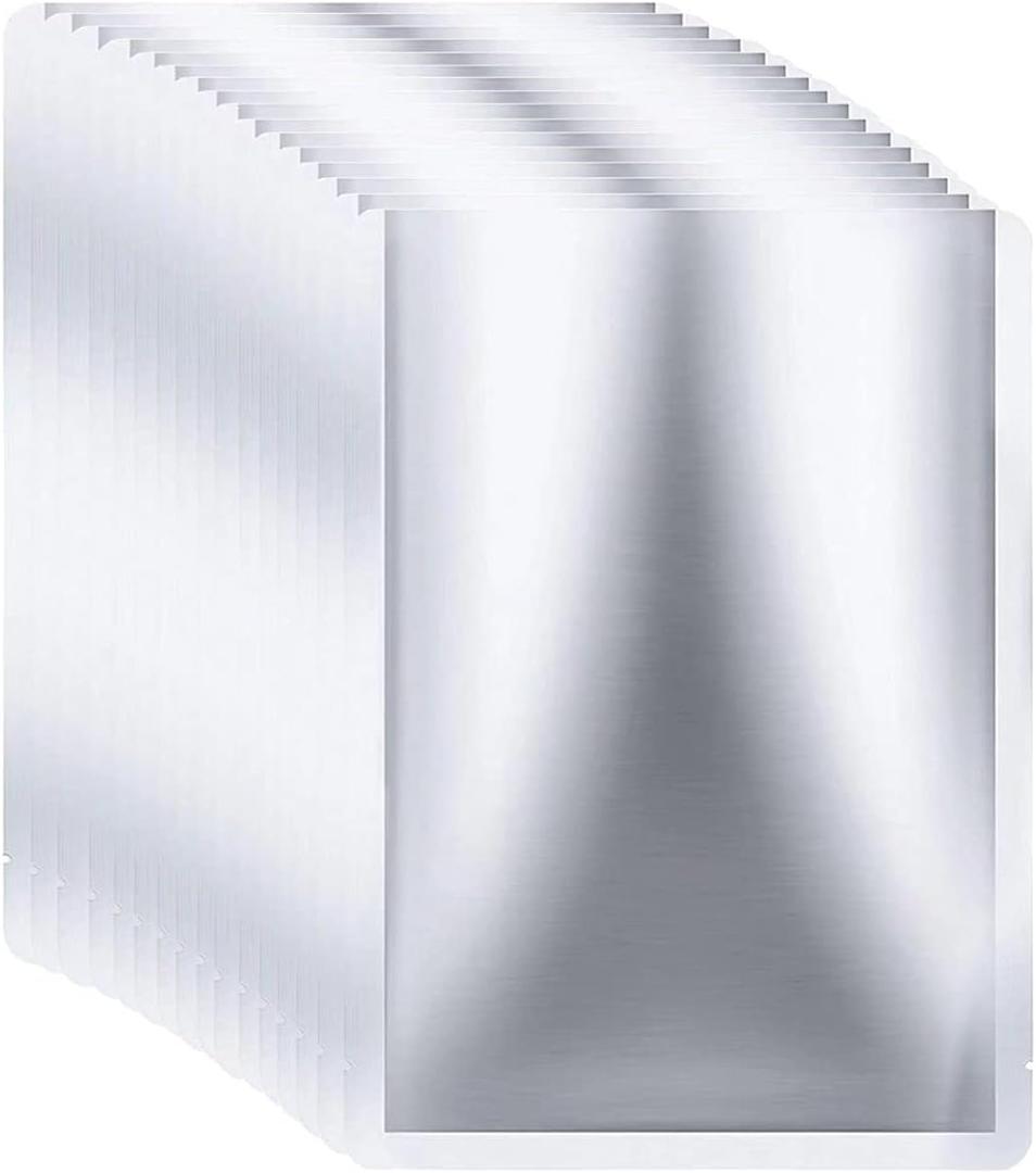 100 Pieces 2 Quart Mylar Bags 8 x 12 Inch, 5 Mil Mylar Bags for Food Storage Coffee Tea Beans Dry Food, Thick Sealable Mylar Bag 2 Quart