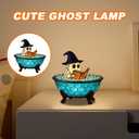 Halloween Ghost Bubble Bath Lamp, Bathtub Ghost Night Lights, Cute Bathtub Ghost USB Night Lights for Bathroom Halloween Decor, Spooky Reading Books Nightlight (A-)