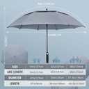 ZOMAKE Automatic Open Extra Large Golf Umbrella 51/54/62/68/72 Inch, Double Canopy Vented Windproof Oversize Stick Umbrellas for Rain