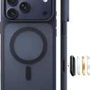 TORRAS Stronger Magnetic & Shockproof for iPhone 17 Pro Max Case, Fit for MagSafe, Military Grade Drop Protection, Camera Control, DIY Button, Slim for iPhone 17 Pro Max Case Translucent Matte Black