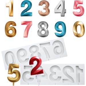 Opera Art 0-9 Number Mold, Silicone Fondant Mold for Cake Topper Cupcake Decorating and Digital Cookies Candy Chocolate Lollipop Candle Making