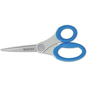 Westcott 14643 Soft Handle 8-Inch Straight Scissors, Blue, 1-Count