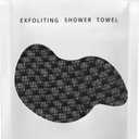 Exfoliating Shower Towel 48",Premium Scrub Wash Cloth for Body Face, Exfoliating Washcloth for Men and Woman (Black1)