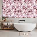 Abyssaly Pink Rose Floral Peel and Stick Wallpaper Modern Large Flower Contact Paper Boho Removable Self Adhesive Mural Wall Decor for Bedroom Living Room Cabinets Thicken Vinyl Roll 17.3" x 236"