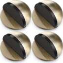 4 Pcs Self Adhesive Door Stoppers, Stainless Steel Floor Door Stop Wall Protector, Half Dome Floor Gate Stopper for Living Room, Bedroom, Bathroom, Office (Bronze)