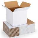 CRUGLA 9x9x9 Shipping Boxes 15 Pack, White Corrugated Cardboard Boxes with Side-Lock and Pre-Applied Double-Sided Tape, Easy Assemble Packing Mailer Boxes for Small Business Shipping