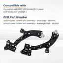 Front Lower Control Arm Kit Fits for 2007 2008 2009 2010 2011 Honda CR-V Suspension Kit ith Ball Joints Driver Passenger Side K620500 K620501