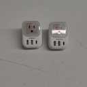 TESSAN Brazil Plug Adapter 2 Pack, 7 in 1 US to Brazil Power Adapter with 3 USB Ports (1 USB-C Port) 4 American Outlets, Type N Travel Adaptor for USA to Brazilian