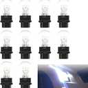10 PCS 3157 Car Tail Light Bulb, Waterproof Waterproof Vehicle Vehicle Turn Signal Light, Universal 12V 21/5W Automotive Brake Light Replacements for Truck SUV Car (White Light)