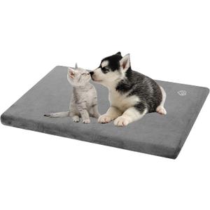 EMPSIGN Stylish Dog Bed Mat Dog Crate Pad Mattress Reversible (Cool & Warm), Water Proof Linings, Removable Machine Washable Cover, Firm Support Pet Crate Bed for Small to XX-Large Dogs, Grey (23.0"L x 16.0"W x 3.0"Th)