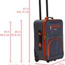 Rockland Fashion Softside 2 Piece Luggage Set, Expandable, (14" Tote/19" Upright), Charcoal