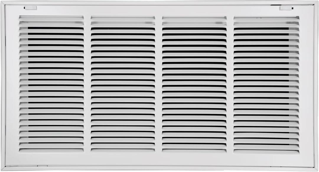 24"W x 12"H [Duct Opening Size] Steel Return Air Filter Grille - Removable Face/Door for 1 inch Filters -HVAC Vent Cover Grill - White [Outer Dimensions: 26 5/8"W X 14 5/8"H]