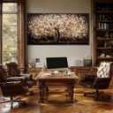 Gold Tree Wall Art Black Framed Canvas Wall Decor Nature Pictures Abstract Home Wall Decor Modern Artwork for Living Room Bedroom Office 24x48 Inch