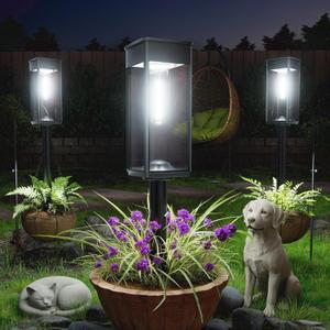 ALFIOT Solar Pathway Lights Outdoor, 6 Pack Bright Solar Lights Outdoor, Auto On/Off, IP65 Waterproof Solar Garden Lights Solar Powered Landscape Lighting for Yard Patio Walkway Driveway Pathway (Cool White (Cuboid))