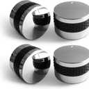 Unicook Grill Control Knob 4 Pack, Gas Burner Replacement, Chrome Plated Plastic with Nonslip Grip, Fits BBQ Gas Grills with D Shaped Valve Stem, Including 4 Knobs and 12 Adaptors