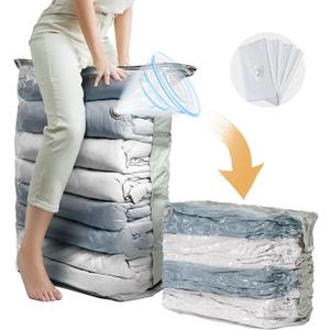 TAILI Vacuum Storage Bags 4 Pack, Jumbo Cube (31x40x15 Inch), Extra Large Vacuum Seal Bags for Clothing, Comforters, Blankets, Bedding, Sweater, Closet Organizers, Space Saving, Cream