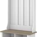 Bush Home Salinas Hall Tree with Shoe Storage Bench in Shiplap Gray and Pure White, Multi-Purpose Home Organizer, Entryway Solution with Seating and Hooks