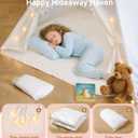 Teepee Tent with Starry Lights, Ground Mat and Pockets, Kids Teepee Tents for Indoor & Outdoor Use, Foldable Play Tents for Boys & Girls, Washable Toddler Play Tent for Birthdays & Holidays