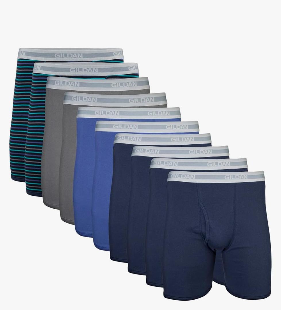 Gildan mens Underwear Boxer Briefs, Multipack 10 Pcs