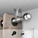 Rod Desyne Globe 1" Ceiling Curtain Rod/Room Divider 28-48 inch - Satin Nickel