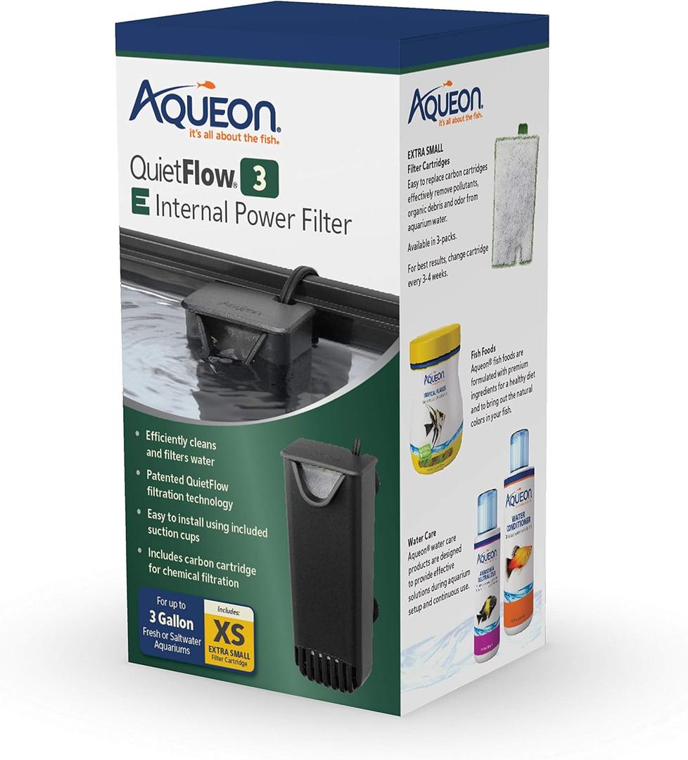 Aqueon QuietFlow E Internal Power Filter Extra Small - 3 Gallon
