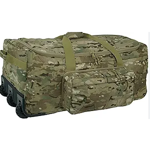 Mercury Tactical Gear Mini Monster Rolling Duffel Deployment, Wheeled Heavy Duty Travel Duffle Bag for Men & Women, Multi Cam Color, One Size
