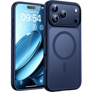 TOCOL for iPhone 17 Pro Case, Compatible with Magsafe Charger, Full Camera Protection, Translucent Matte Phone Case for 17 Pro 6.3 inch (Dark Blue)