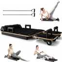 Pilates Reformer Board for Home Workout, Wooden Pilates Equipment Set