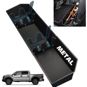 TOPOWN Full Metal Underseat Storage Fits Ford F150 SuperCrew Cab & Crew Cab 2015-2024; for F250 F350 F450 F550 Super Duty 2017-2023; Under Seat Storage for Ford Rear Under Seat Cargo Organizer