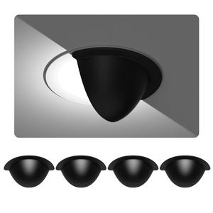 Recessed Light Cover, Can Light Covers 4 Pack 0% Translucent Half Shade Stick-On with Super Strong Double-Sided Tape, Solid Black, Easy Install for 4 Inch (4, 4 INCH)
