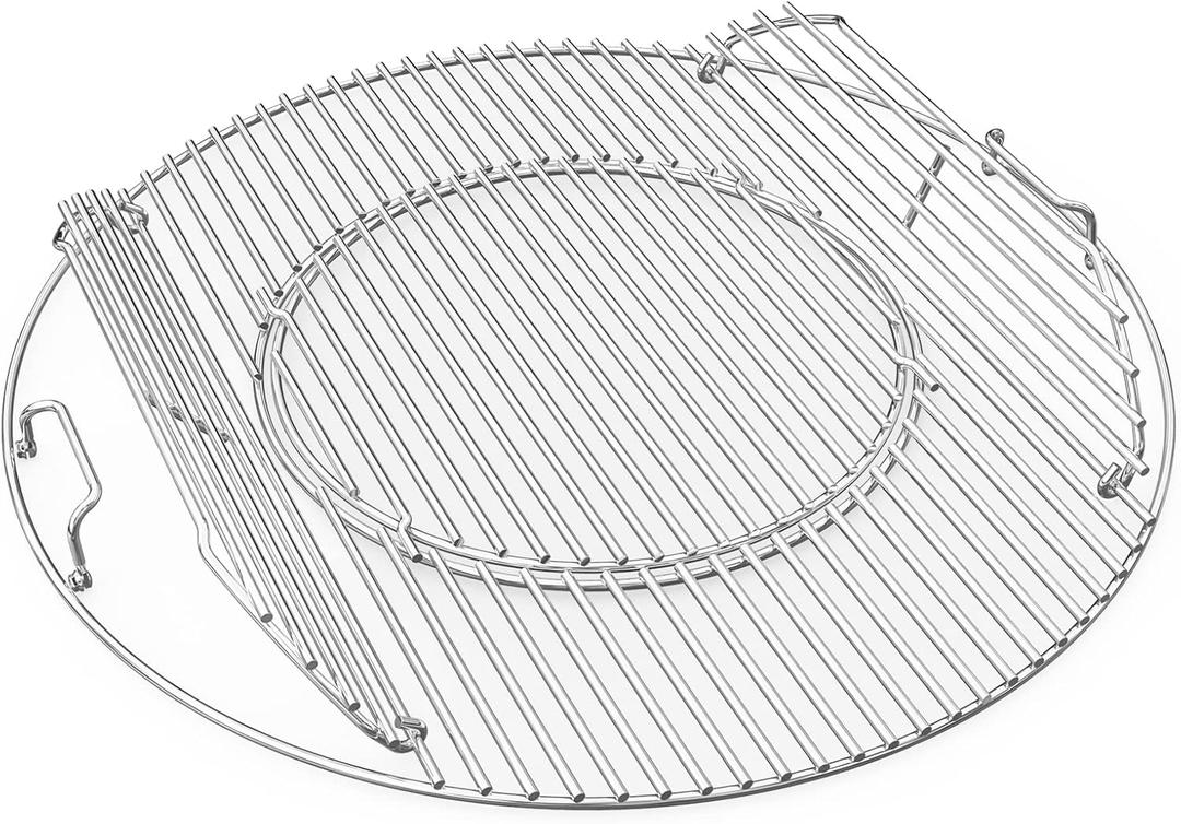 onlyfire Double-Side Hinged Cooking Grate, Gourmet BBQ System Replaced Grilling Grate for Weber 22" Charcoal Kettle Grills