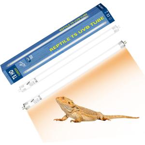 T5 UVB Reptile Light 8W 10.0, UVA UVB Light for Reptiles,2 Pack Reptile UVB Fluorescent Lamp Tube for Bearded Dragon, Turtles, Chameleons, Tortoises, Lizard
