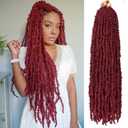 ZRQ 6 Packs Butterfly Locs 30 Inch Burgundy Distressed Locs Crochet Hair Pre-looped Soft Locs Crochet Braids Long Goddess Locs Synthetic Hair Extensions For Women BUG#