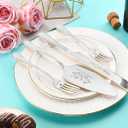 Wedding Cake Knife and Server Set, Silver Cake Cutting Set for Wedding, 4 Pieces Set with Forks for Engagements, Anniversaries, Bride and Groom