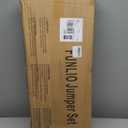 FUNLIO Baby Jumper with Stand for 6-24 Months, Infant Jumper for Indoor/Outdoor Play, Toddler Jumper for Baby Girl/Boy, with Adjustable Chain, Easy to Assemble & Store (with Stand) - Grey