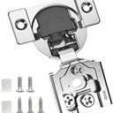 Chibery 6 Pack 3/4" Overlay 3D Soft Close Concealed Hinge for Face Frame Door, Smooth Slow Self Closing Hinges, Satin Nickel, Hidden 105° Open Angle Stainless Steel Hinge for Kitchen Cabinet Door