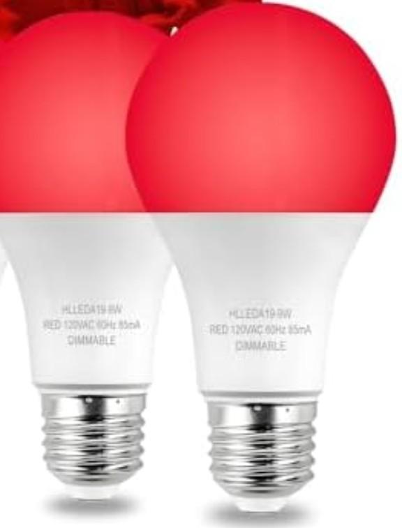 Verbeeck 670nm Red Light Bulb,9W E26 A19 Red Light Sleep Therapy Bulb,Dimmable,Melatonin Promoting,Healthy Sleep Light,Night Light for Bedroom,Baby Nursery,Reading, 2 Pack