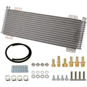 LPD47391 40k Transmission Oil Cooler Kit Low Pressure Drop Trans Cooler Compatible with Heavy Duty 40,000 GVW Max Includes Mounting Hardware
