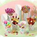 LemonRoad 250 Pcs Easter Charcuterie Cups with Sticks Included 50 Pcs 14 oz Disposable French Fry Cups 200 Bunny Egg Cocktail Picks Paper Appetizer Snack Bowls for Easter Party Supplies Decorations