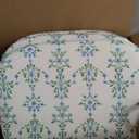 4 Pack Grandmillenial Chair Cushions for Dining Chairs 17" x 16" x 2" D-Shaped Breathable Blue and White Floral Linen Kitchen Chair Pads with Ties Washable Non Slip Seat Cushion