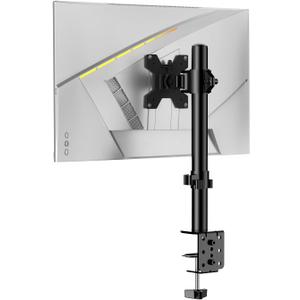 H&C(hcck&Cllassp) Single Monitor Stand for 13-27" Monitors up to 17.6lbs, Adjustable Heights and Angles Monitor Arm, Desk Mount Stand with C-Clamp, VESA 75x75mm or 100x100mm, Black
