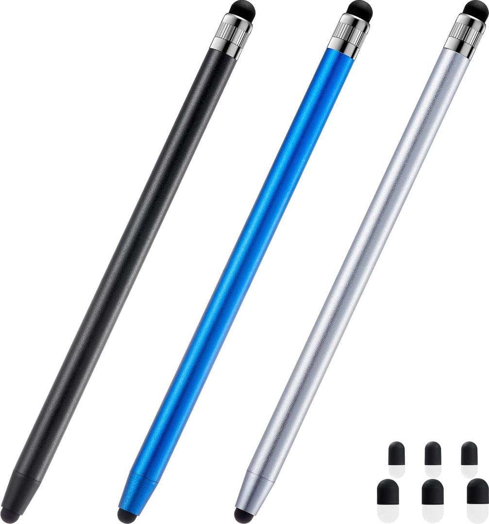  Stylus Pen for Touchscreen, 3pcs High Sensitivity and Precision Stylus Pen for iPad iPhone Android and All Touch Screens (Black/Silver/Blue)