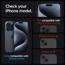 Spigen Tempered Glass Screen Protector [GlasTR EZ FIT - Privacy] Designed for iPhone 15 Pro [Case Friendly] - 2 Pack