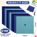 Gersoniel 12 Sheets Graduation Cap Fabric Topper Decoration, 10 x 10 Inch Velvet Grad Cap Cover Blank Decorative Velvet Fabric for Graduation Hat Craft DIY Non Adhesive