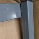 Vaunn Medical Pneumatic Adjustable Overbed Bedside Table with Wheels (Hospital and Home Use) (Black)