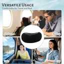 2 x Travel Memory Foam Pillow - Adjustable Size. Essentials for Head, Chin and Neck Support During Airplane Travel, Long Flight, Car Ride/Driving, Sleeping, and Power Nap. Machine Washable. (Black)